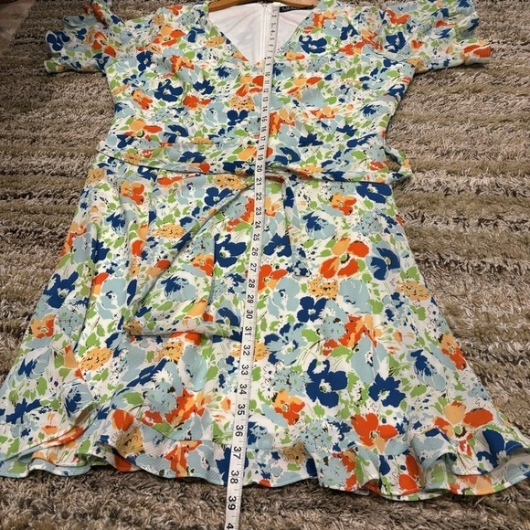Lauren Ralph Lauren black Label Dress 16 Floral crepe faux wrap - Picture 15 of 15